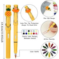 Coffret 12 Crayons éternels Colorés + Trousse Kawaii – Pointes Interchangeables – Graphite Haute Densité – Écriture Dessin – Cadeau