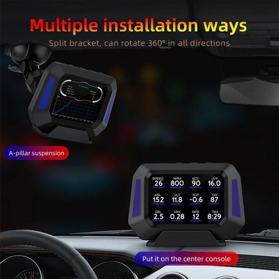 Inclinomètre universel 4x4 pour véhicule tout-terrain, affichage tête haute  automatique, capteur de niveau de - Cdiscount Auto