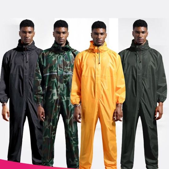 Combinaison Imperméable Guiran Homme - Polyester - Capuche - Pour Travail Peinture, Élevage, Pluie