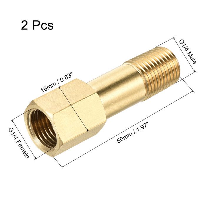 Sourcing Map Lot 2 Raccords Tuyau En T Laiton 1/4 BSP Filetage Mâle - Connecteur 3 Voies
