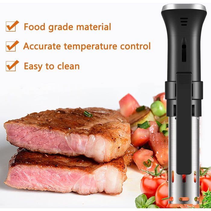 Cuiseur Sous Vide Thermoplongeur 1000W - Température Réglable 25-92,5°C, Minuterie 99h59 - Pour Récipients Jusqu'à 15L