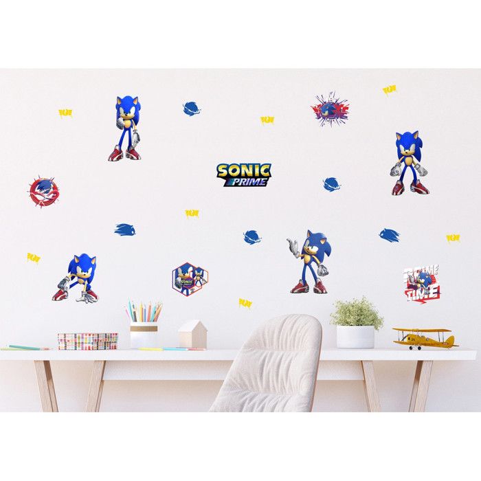 Stickers - Sonic Prime - Multicolore - 30x30 cm - PVC autocollant ...