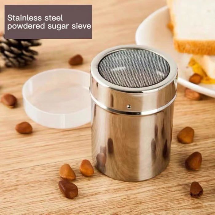 Lot De 3 Shakers à Assaisonnement En Acier Inoxydable Pour Chocolat