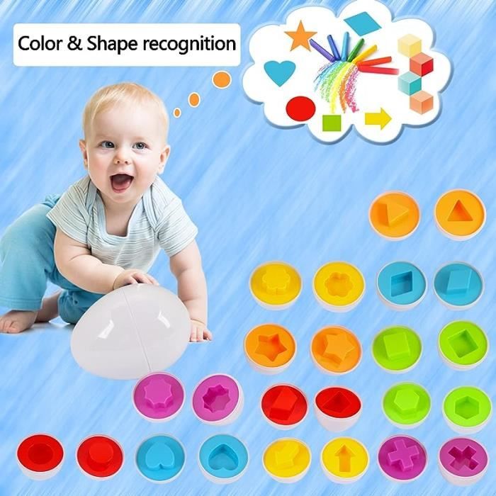 Coogam Œufs Assortis 12 Pièces Couleur Et Forme Reconnaissance Trie Puzzle Pour Jeu De Bingo De Voyage De Paques Early Lear A Coogam Œufs Assortis 12 Pièces Couleur Et Forme Reconnaissance Trie Puzzle Pour Jeu De Bingo De Voyage De Paques Early Lear A