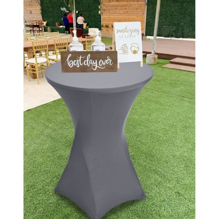 Lot De 8 Housse De Table Mange-Debout Extensible 80cm - Élasthanne Pour Mariage, Fête Et Banquet