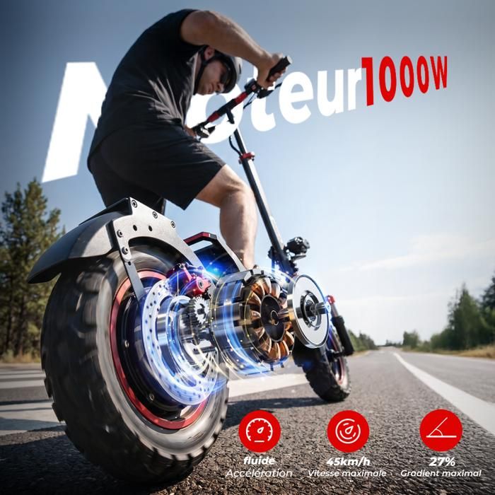 Nouvelle trottinette électrique moins chère 2024, 800w 1000w, 10 pouces, tout-te