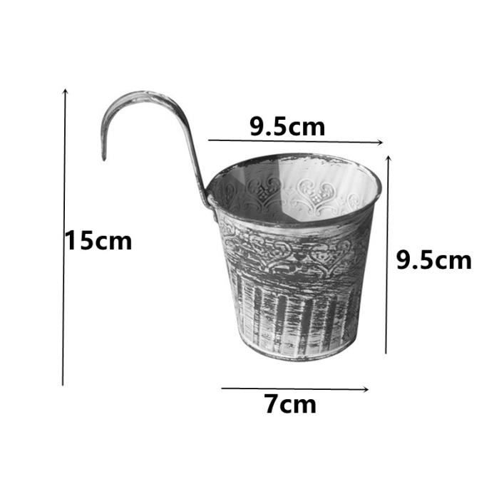 Gativs Lot De 4 Pots De Fleurs Suspendus En Métal – Vases Accrochables Argentés, Idéaux Pour Balcon, Jardin Ou Intérieur