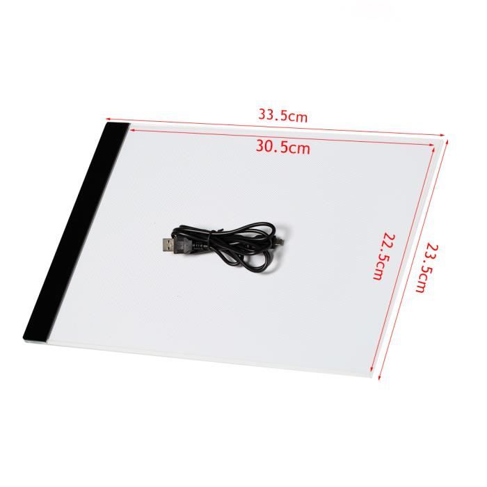 Tablette Lumineuse A4 Lanvixo - 4MM D'Épaisseur - Luminosité Réglable - Pour Diamond Painting Et Dessin