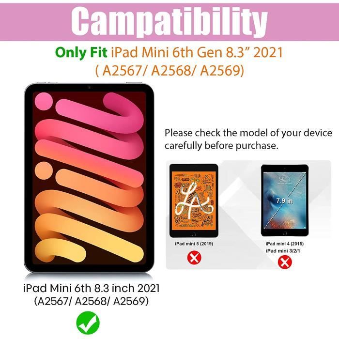 Fourre iPad mini 6 (8.3/2021) - Coque 2 en 1 antichoc similicuir