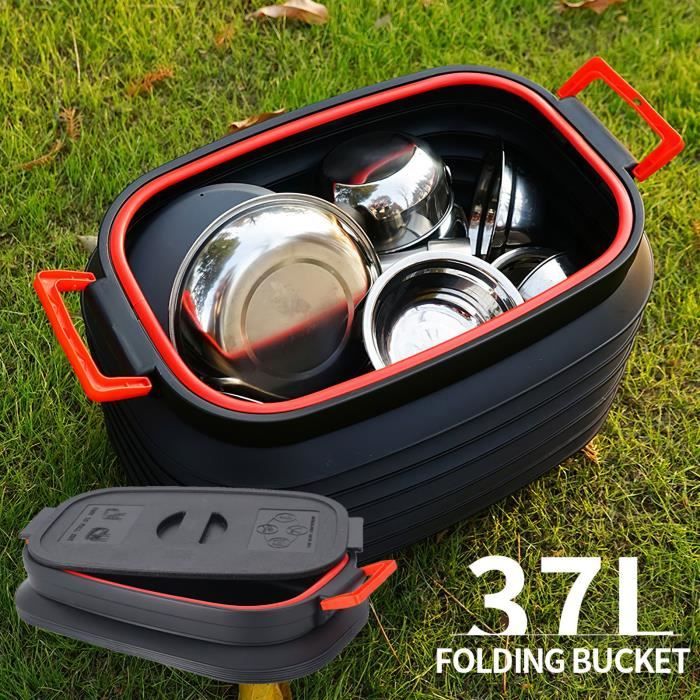 Sport,Poubelle Portable 37l pour voiture,sac de rangement,boîte de pêche en  plein air,seau d'eau pliable rétractable,support de - Cdiscount Maison