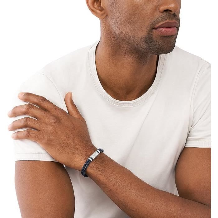 Emporio armani leather bracelet sales