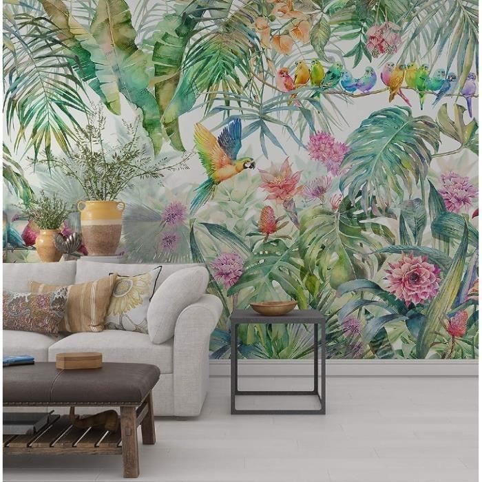 Papier Peint Panoramique Jungle Soie, 350 x 250 cm, Poster Geant Mural ...