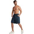 Shorts de travail multi-poches pour hommes Pantalons de jogging coupe ample Athletic Five Bleu-2