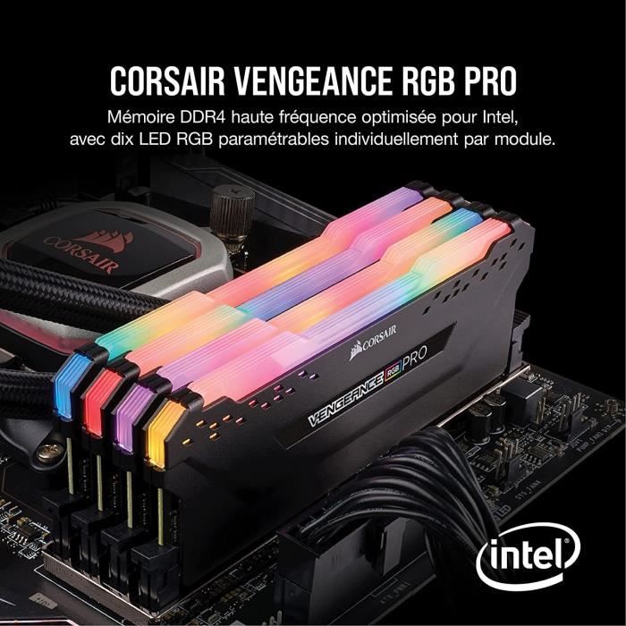 Mémoire RAM - CORSAIR - Vengeance RGB RS DDR4 - 8GB 1x8GB DIMM - Unbuffered  - 3600 MHz - 1.35V - Noir (CMG8GX4M1D3600C1) - Cdiscount Informatique