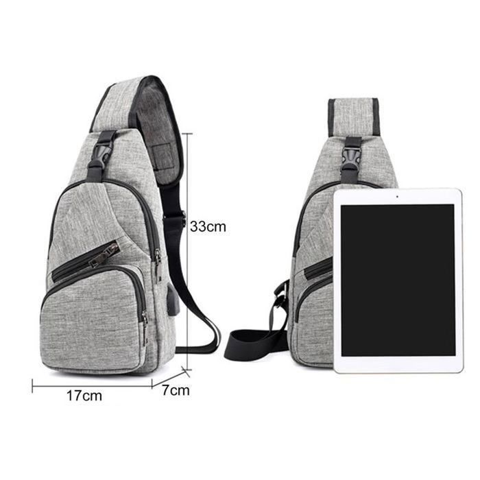 BANANE Sac Banane homme avec USB banane de poitrine ?�tanche de grande capacit?� pour bleu 