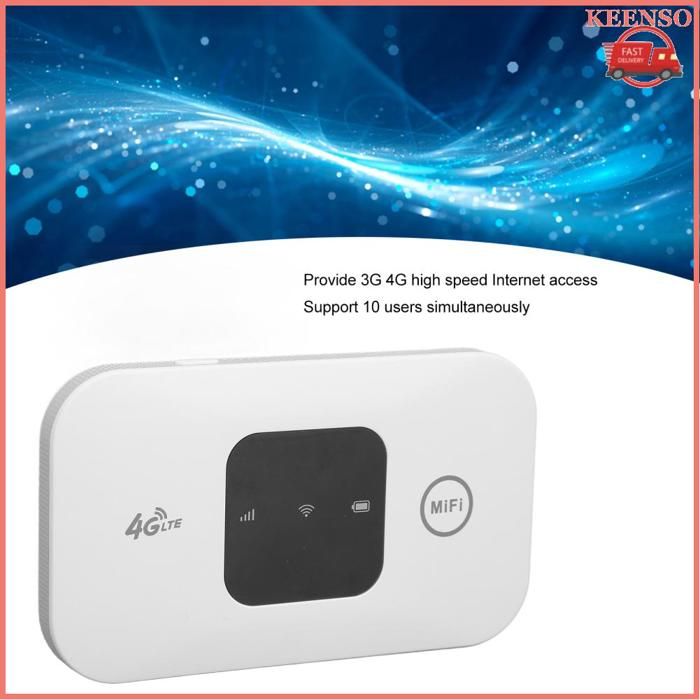 Routeur WiFi Mobile 4G - Hotspot Portable, Batterie 3000 MAh, Connexion Jusqu'à 150 Mbps