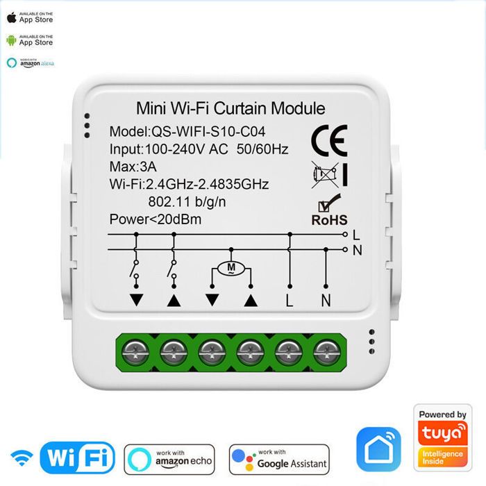 Interrupteur WiFi pour volets roulants - Nosheir - Compatible Alexa et ...