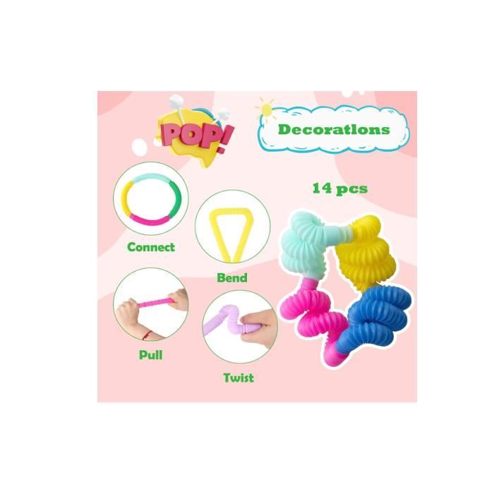 VJUYSW 8 Pièces Mini Jouets Sensoriels, Jouets Sensoriels De Tuyau Extensible Multicolore Anti-Stress Pour Enfants, Adultes, Personnes Souffrant D'autisme, Soulager L'anxiété Et Le Stress