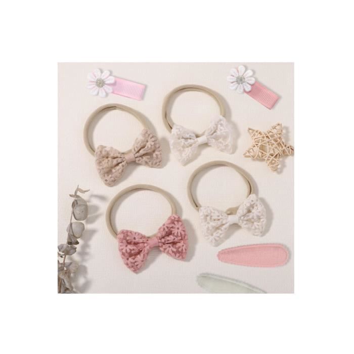 Ensemble Dé Bandeaux En Nylon Avec Noeuds Pour Bébés Filles