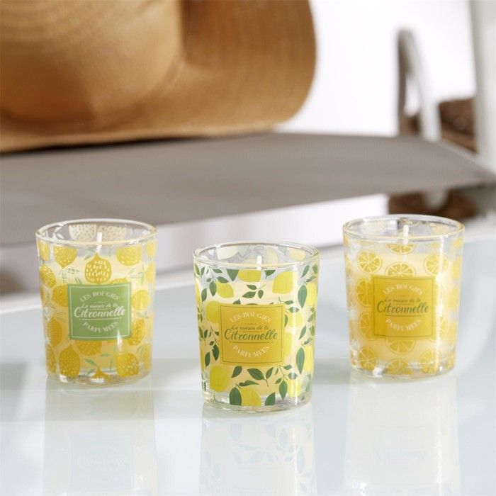 Bougie Anti Moustiques Bougies Citronnelle H HANSEL HOME - Lot De