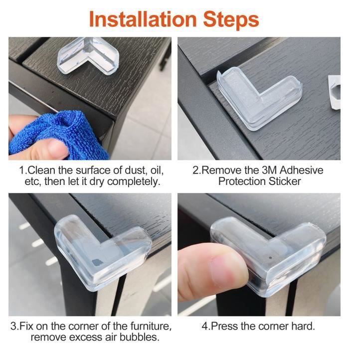 Lot De 26 Protections D'angle En Silicone Transparent Souple