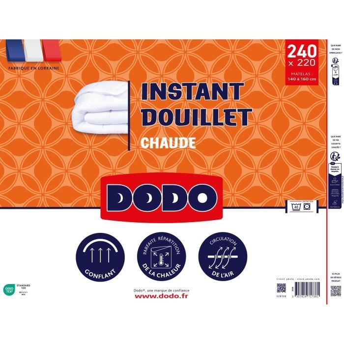 Couette Chaude Dodo Vancouver 400g - 220x240cm - Hiver - Fabrication Française