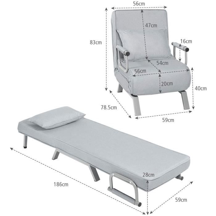 Fauteuil De Sol Pliable Avec Accoudoirs Et Réglage Tête/dossier/pieds - Charge 120 Kg, Dimensions Dépliées 196x72x19.5 Cm - 7