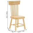 Sonew Chaise de maison de poupée Chaise de salle à manger en bois modèle de meubles miniatures pour accessoire de maison de-3
