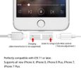 Adaptateur écouteurs iPhone 7 8 X Adaptateur Splitter Double Foudre Accessoires iPhone 2 en 1 Chargeur Adaptateur Casque Audio-3