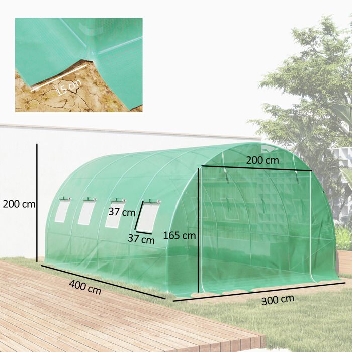 2x10M Bâche Serre De Jardin Transparente Polyéthylène UV - Protection Plantes Légumes