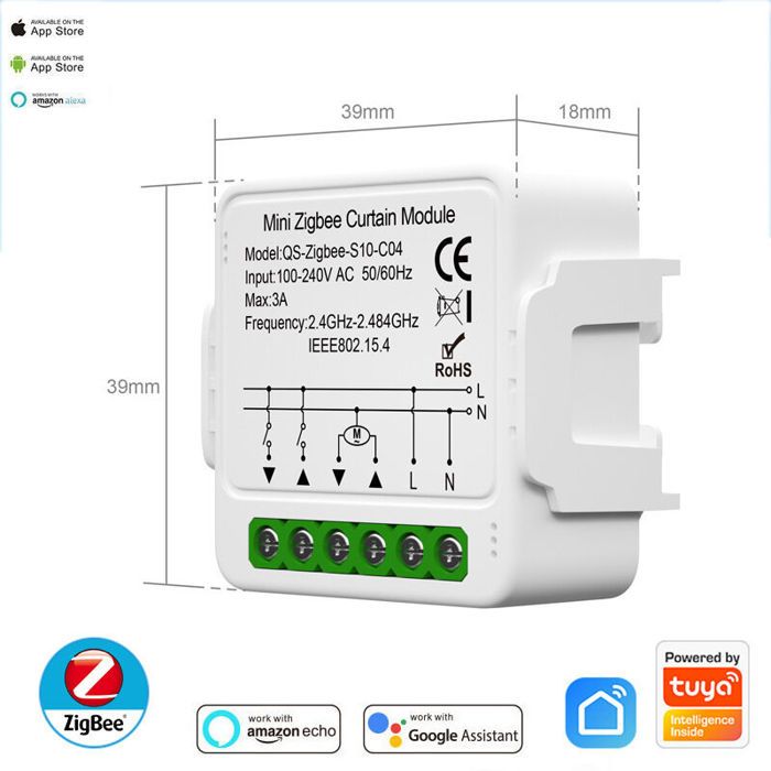 Interrupteur WiFi pour volets roulants - Nosheir - Compatible Alexa et ...