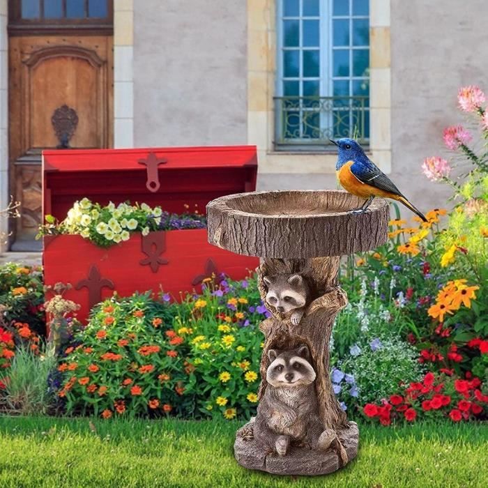 Bains d'oiseaux pour l'extérieur, bol en céramique pour petits oiseaux avec décoration  d'oiseaux en résine pour décoration de jardin, cour extérieure : :  Terrasse et Jardin