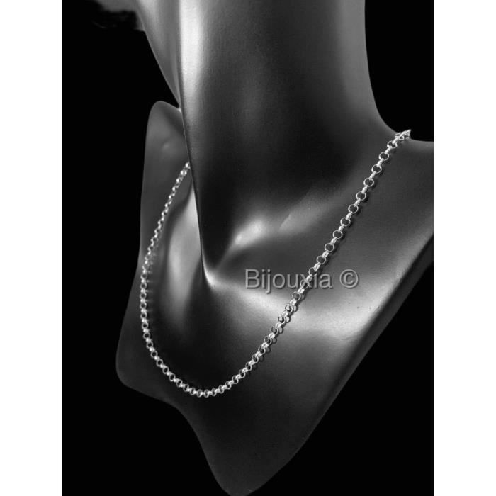 Chaîne Argent Massif Maille Jaseron 45,5 Cm - 3,15 Grammes - Occasion