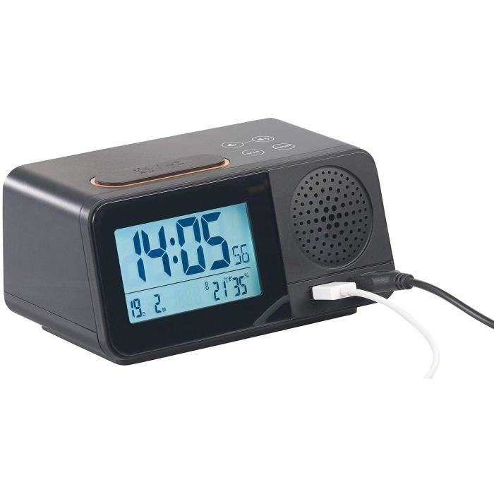 Auvisio Radio-réveil radio-piloté avec hygromètre / thermomètre /  chargement USB - Cdiscount TV Son Photo