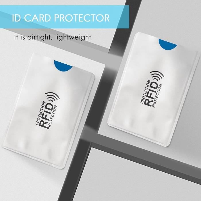 Lot de 10 pochettes en aluminium anti demagnetisation protection RFID Pochette pour carte de credit NFC S414 Cdiscount
