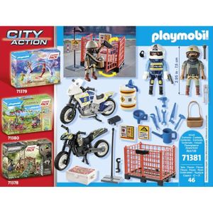 Figurine Playmobil Ouvrier Avec Compresseur - Thème Chantier - Vintage - Occasion