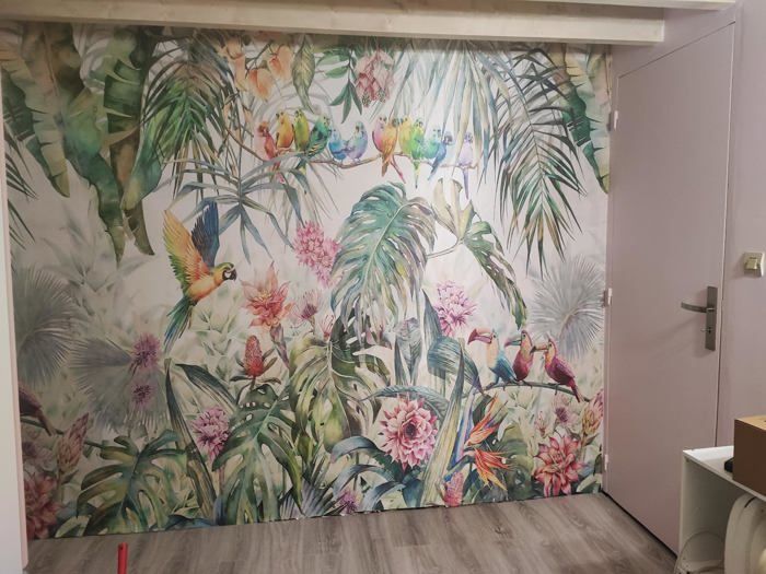 Papier Peint Panoramique Jungle Soie, 350 x 250 cm, Poster Geant Mural ...