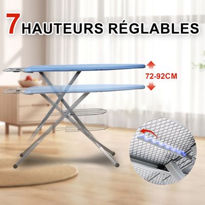 Rainberg Planche Repassage Table Pliable 76x30 Cm – Housse Coton, Repose-Fer, Antidérapante, Gain De Place