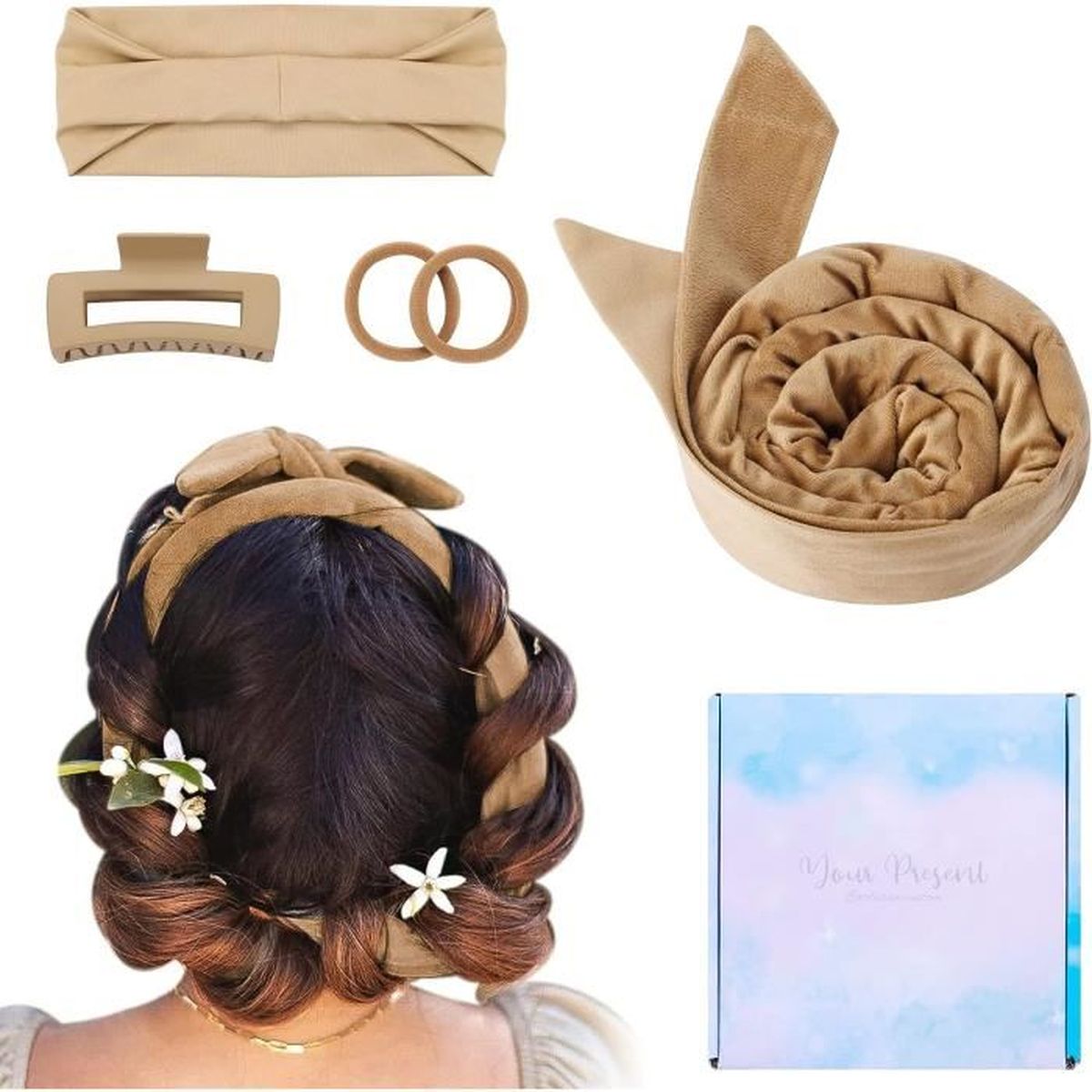 Kit Boucle sans Chaleur,Boucleur a Cheveux sans Chaleur,Boudin Soie