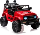 BALOVEBY Voiture Electrique pour Enfants 12V, Camion Electrique pour Enfants avec Suspension à Ressort Télécommande LED 3 Vitesses Rouge