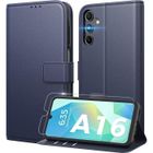 TECHTA Coque pour Samsung Galaxy A16 4G/5G + 1 Pièces Verre Trempé, Étui de Protection Housse Premium en PU, Etui à Rabat - Bleu