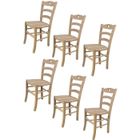 T M C S Tommychairs - Set 6 chaises cuisine CUORE, robuste structure en bois d'hêtre poli, non traité, 100% naturel, assise en bois