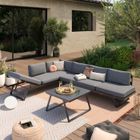 AVRIL PARIS Salon de jardin fonctionnel modulable en aluminium design - Gris Anthracite - HELIOS