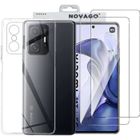 Compatible Xiaomi 11T et 11T Pro 5G - Coque gel transparente résistante et 2 protections vitre écran verre trempé [Novago]
