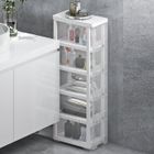 Tour de rangement plastique SINBIDE® - 5 tiroirs - 18x32x83.5cm - Blanc