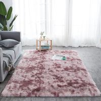 Tapis salon hirsute 160x230 cm - descente de lit chambre grande taille tapis poils longs moderne tapid moquette Rose foncé motif