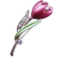 Belle broche tulipe en cristal brillant