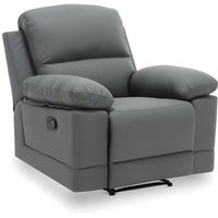 Fauteuil relax manuel DENYS - Simili cuir gris foncé - Confortable et relaxant