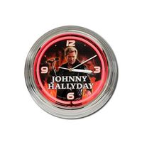 HORLOGE MURALE JOHNNY HALLYDAY PERSONNALISÉE - Diamètre 22 Cm, Design Avec Prénom Et Cœur De Paris