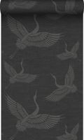 Origin Wallcoverings papier peint oiseaux de grue gris foncé - 0,53 x 10,05 m - 347760